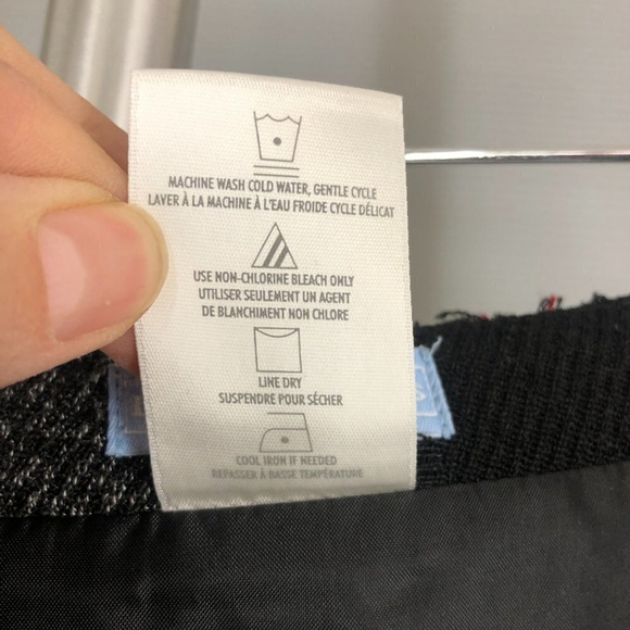 Denver Hayes Diagonal Stripe Patchwork Fringe Midi Dress Black Grey Red Sz 8 - Picture 15 of 15